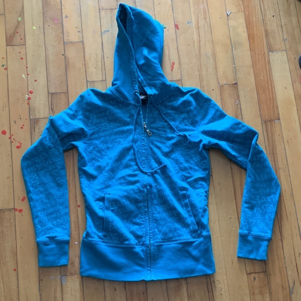 Harley davidson y2k zip up‎ hoodie Teal Graphic Hoodie